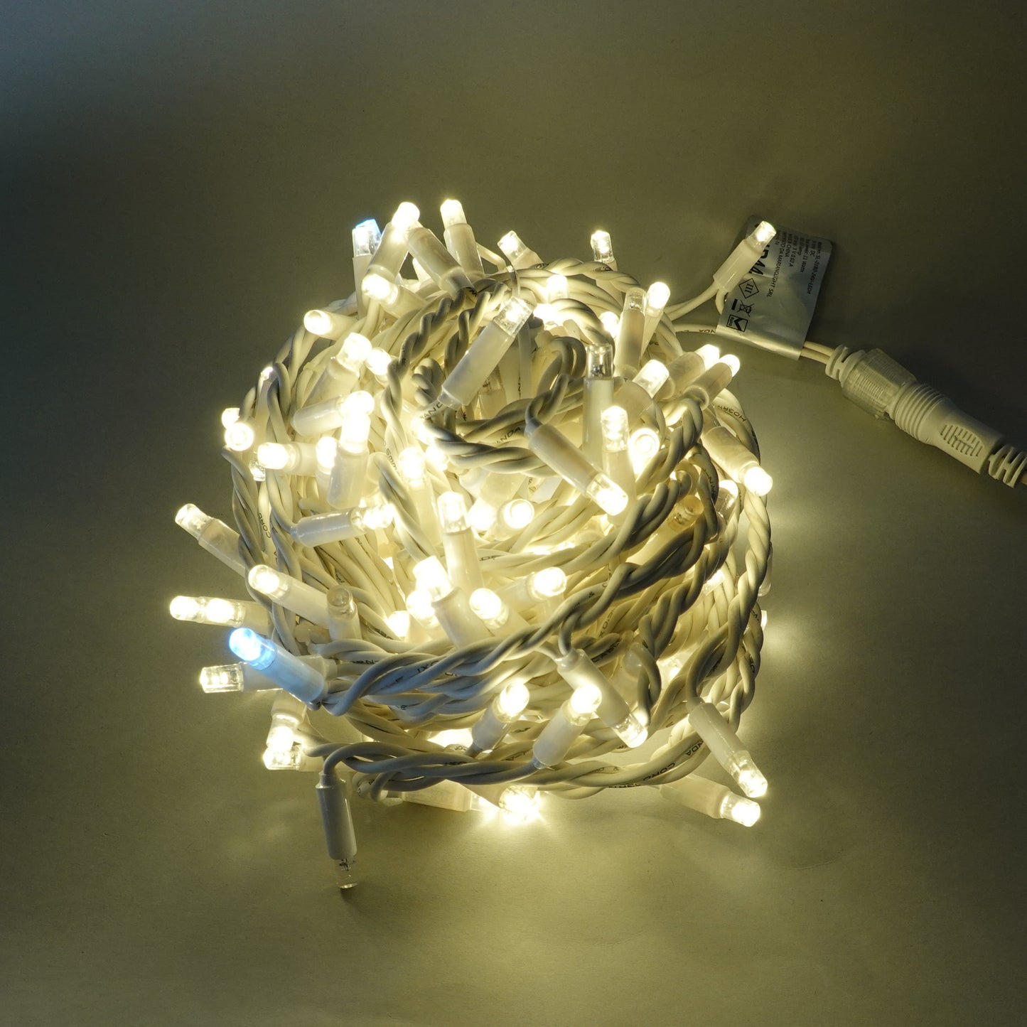 24V 12m 180 LED microLED string with autoflash, white cable for outdoor use