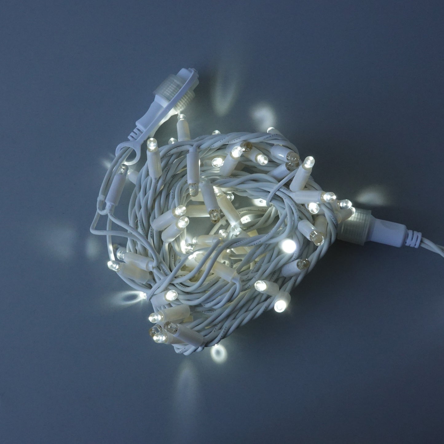 230V 12m (3x4m) micro light strings with 180 auto-flash LEDs and white cable