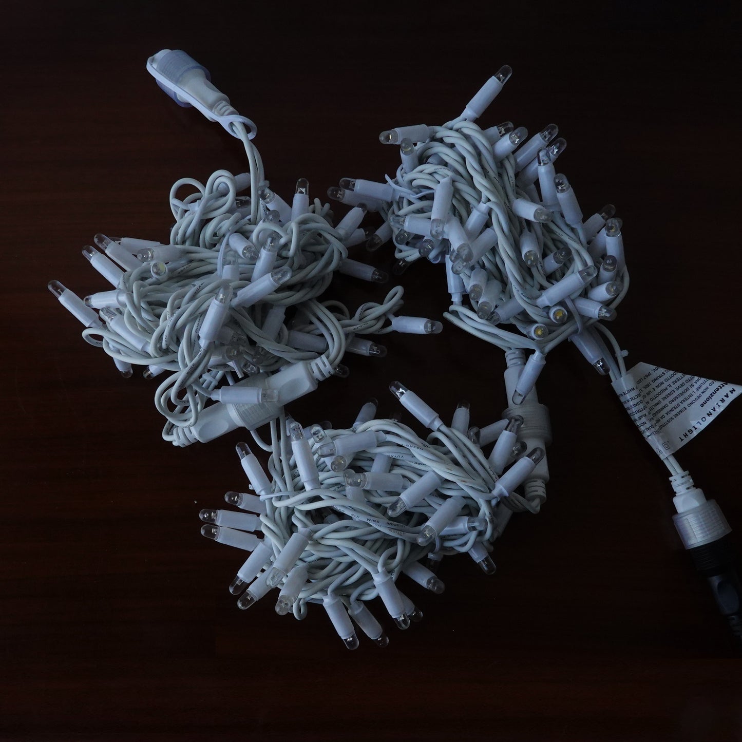 230V 12m (3x4m) micro light strings with 180 auto-flash LEDs and white cable