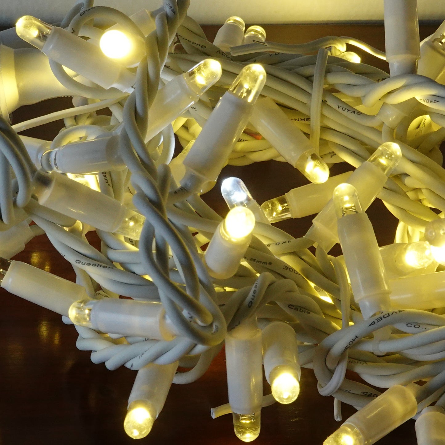 230V 12m (3x4m) micro light strings with 180 auto-flash LEDs and white cable
