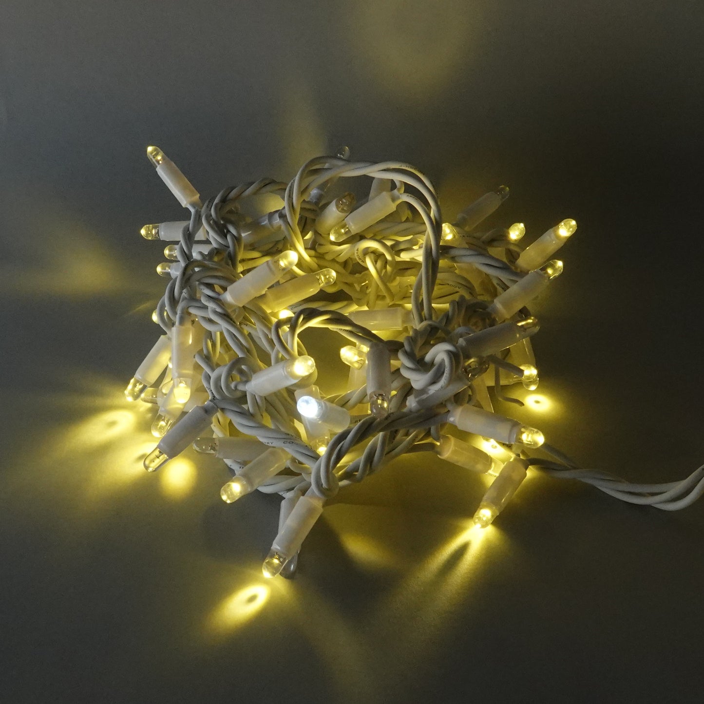 230V 12m (3x4m) micro light strings with 180 auto-flash LEDs and white cable