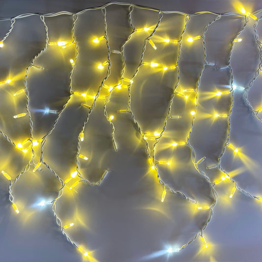 Rideau lumineux stalactite 3 x 0,9 m avec 228 LED et flash automatique