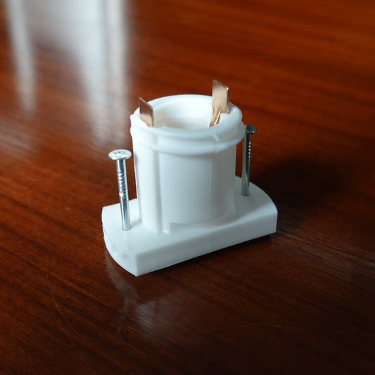 Portalampada E14 Tipo B con chiodi plastica bianca per luminarie