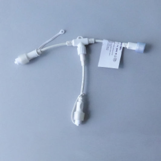Connettore a T 2 vie 230V IP44 bianco (per esterno)