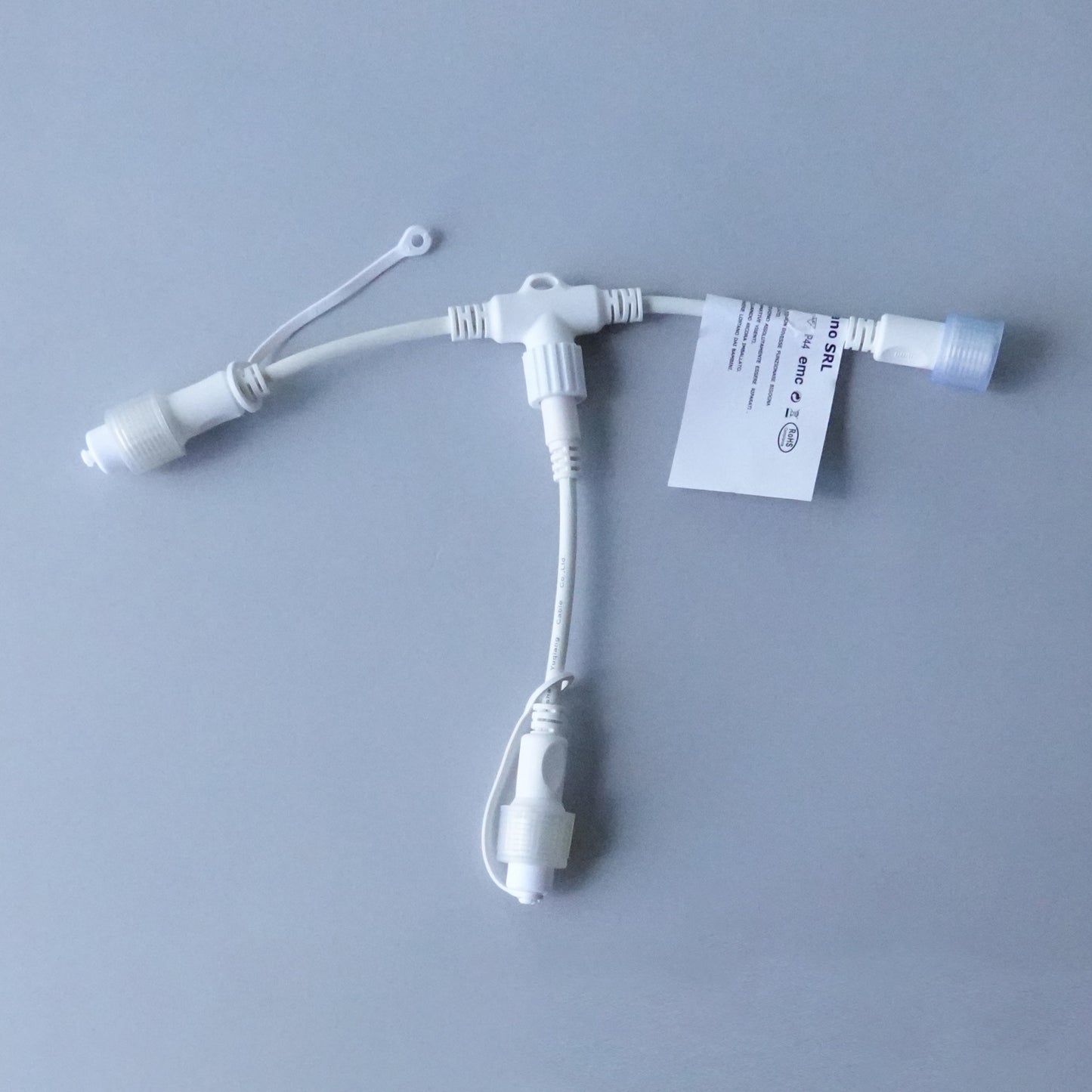 Connettore a T 2 vie 230V IP44 bianco (per esterno)