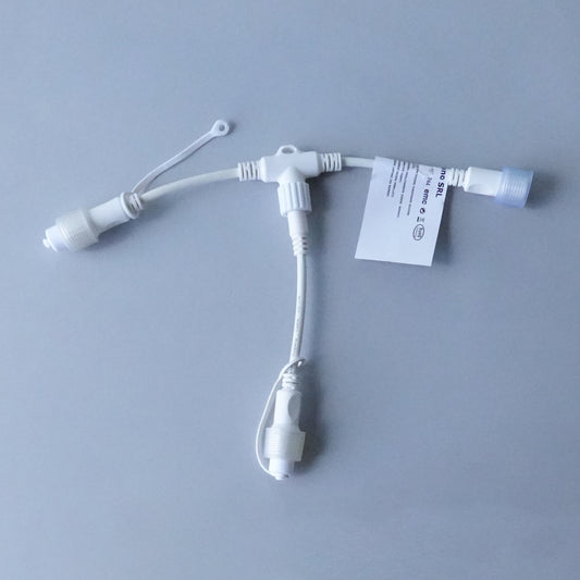 Connettore a T 2 vie 230V IP44 bianco (per esterno)