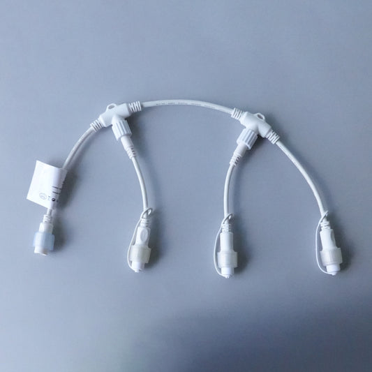 Connettore a T 3 vie 230V IP44 bianco (per esterno)