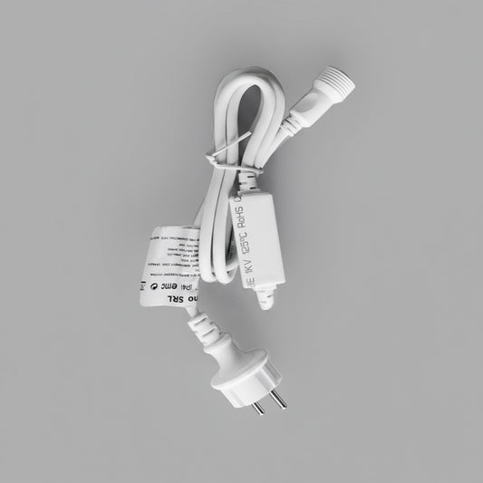 Cavo di alimentazione 230V 1,5m da esterno per luci LED spina Schucko