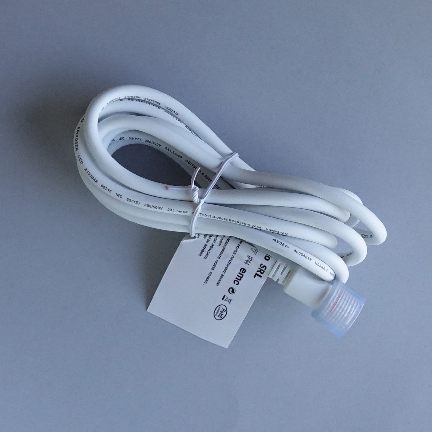 Rallonge électrique extérieure 230 V 3 m (2 × 1,5 mm²), câble blanc 