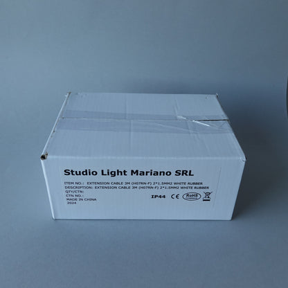 Prolunga elettrica 230V 3m (2×1,5mm²) da esterno, cavo bianco