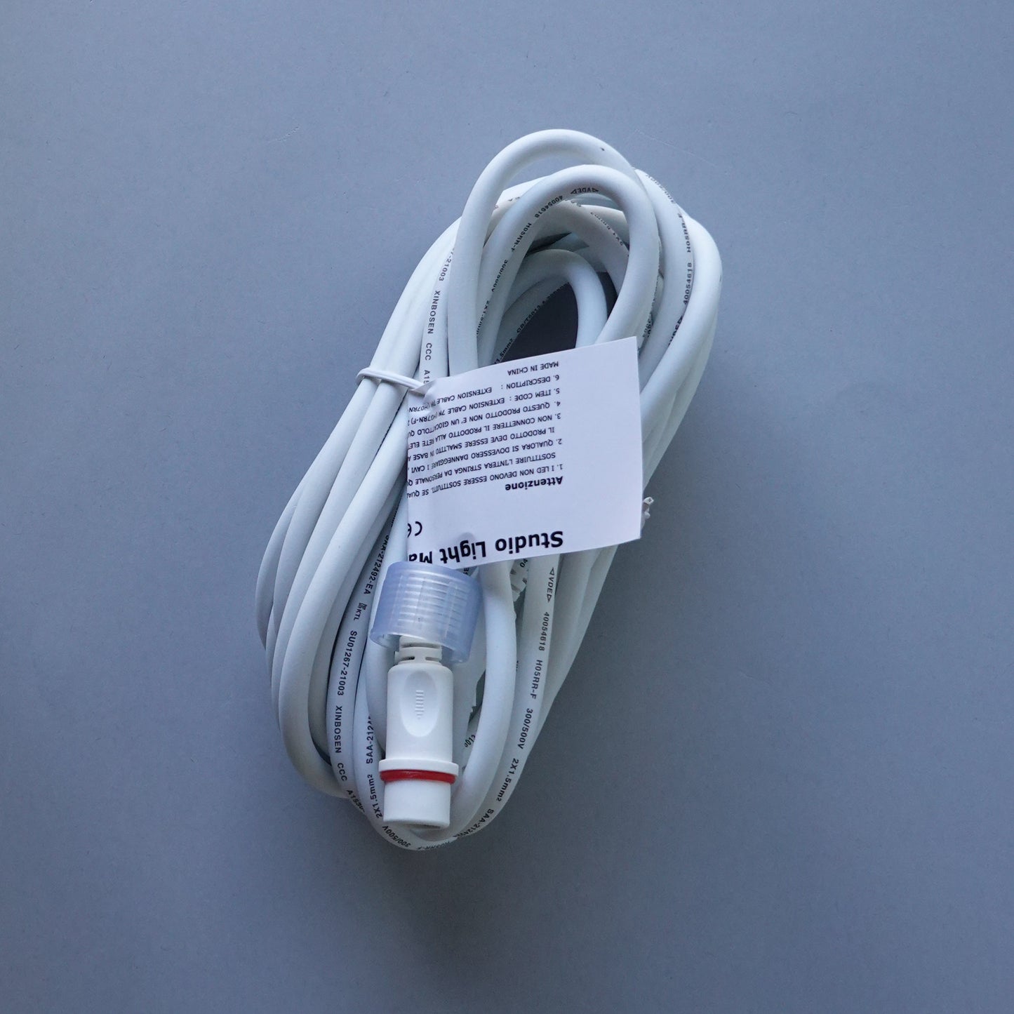 Prolunga elettrica 230V 5m (2×1,5mm²) da esterno, cavo bianco