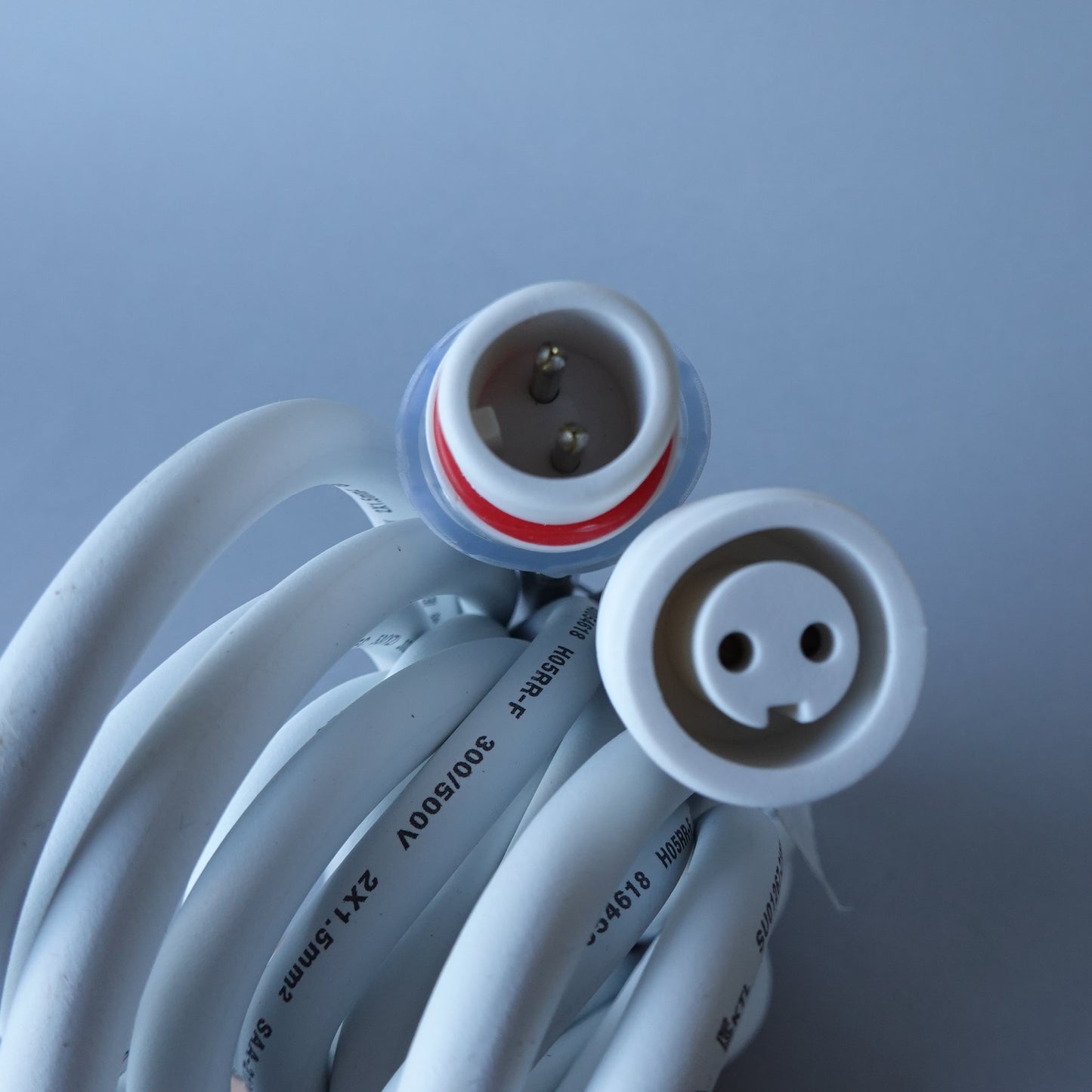 Prolunga elettrica 230V 5m (2×1,5mm²) da esterno, cavo bianco