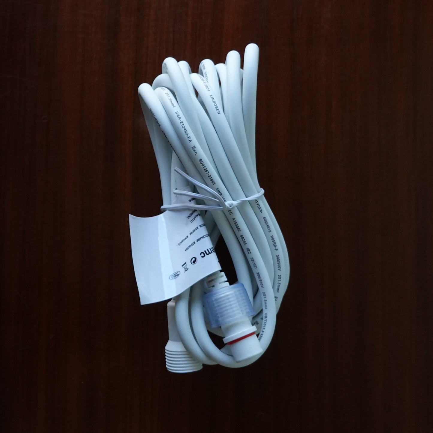 Prolunga elettrica 230V 7m (2×1,5mm²) da esterno, cavo bianco