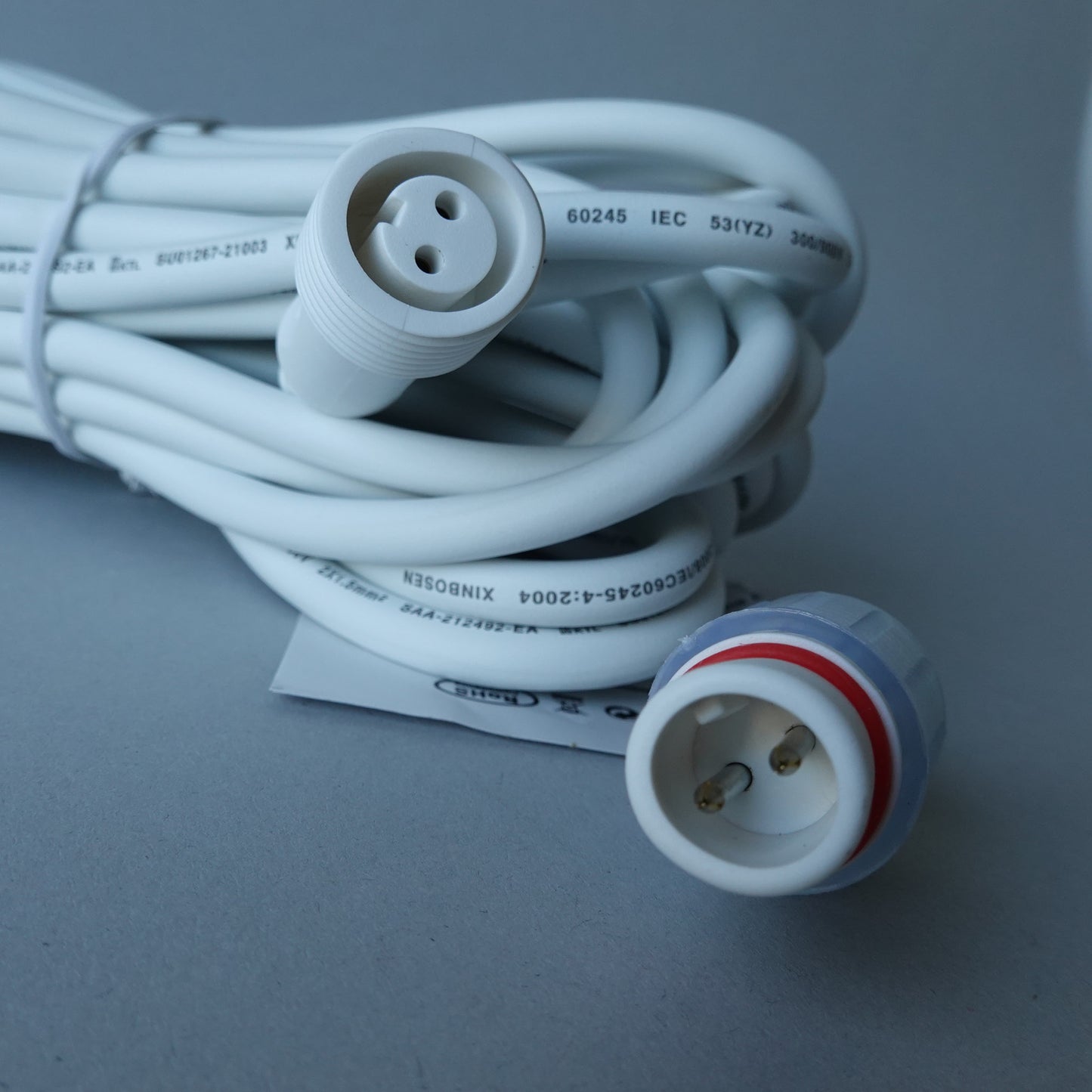 Prolunga elettrica 230V 7m (2×1,5mm²) da esterno, cavo bianco