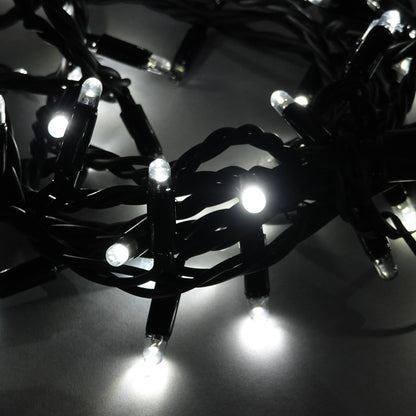 Stringa microLED 230V 12m bianco freddo 7000K 180 LED autoflash nero esterno