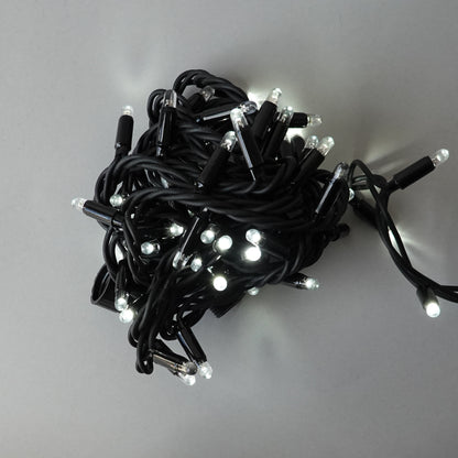 Stringa microLED 230V 12m bianco freddo 7000K 180 LED autoflash nero esterno