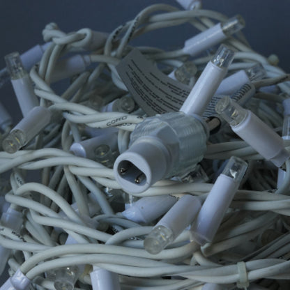 Guirlande lumineuse microLED 24 V 12 m 180 LED avec flash automatique, câble blanc pour l'extérieur 