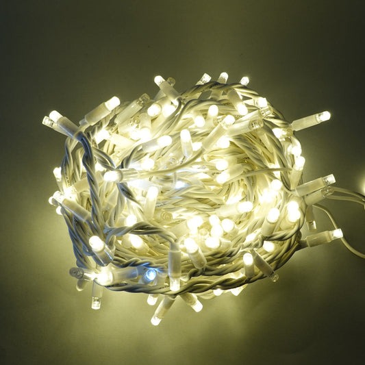 24V 12m 180 LED microLED string with autoflash, white cable for outdoor use 
