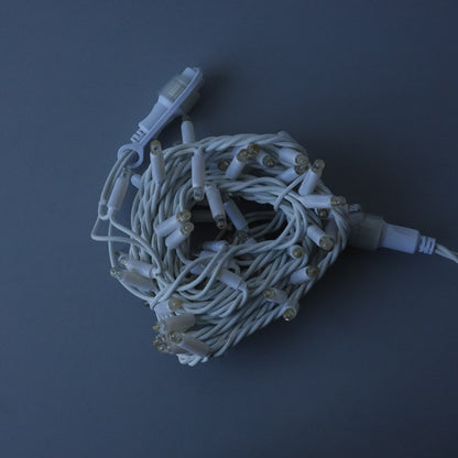 230V 12m (3x4m) micro light strings with 180 auto-flash LEDs and white cable