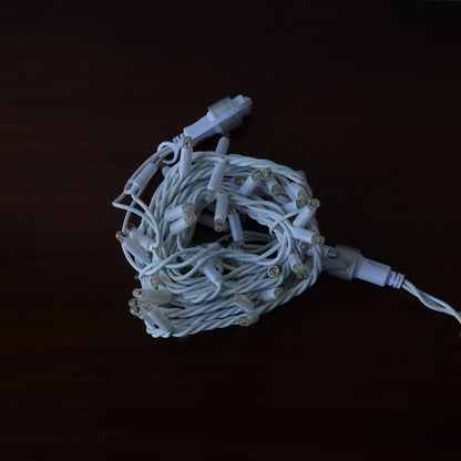 230V 12m (3x4m) micro light strings with 180 auto-flash LEDs and white cable