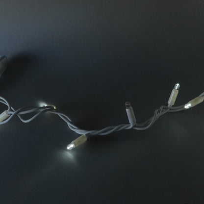 230V 12m (3x4m) micro light strings with 180 auto-flash LEDs and white cable