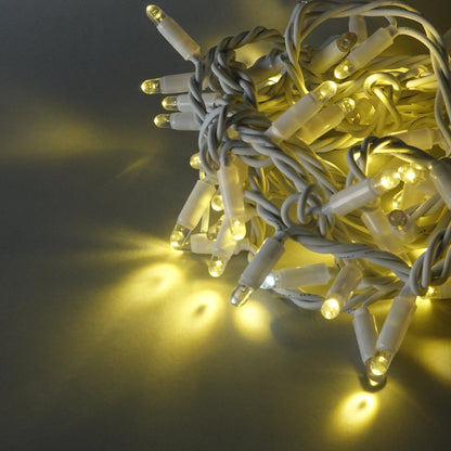 230V 12m (3x4m) micro light strings with 180 auto-flash LEDs and white cable