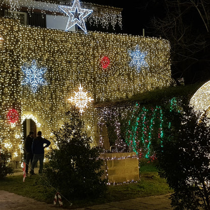 24V 8m micro light strings, warm white 3000K LEDs, with cold white 7000K flash, transparent cable