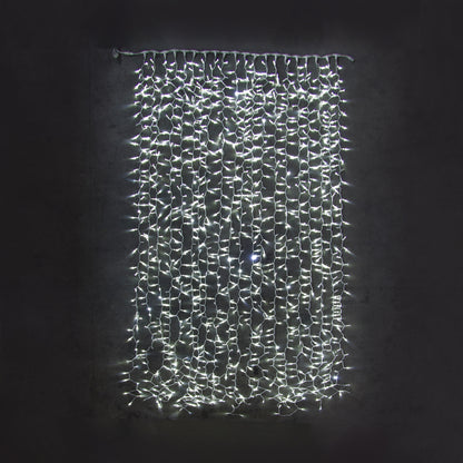 Tenda luminosa 230V 2x6 1200 LED AutoFlash cavo bianco