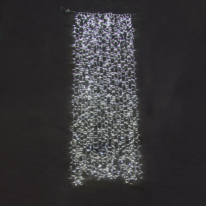 Tenda luminosa 230V 2x9 1800 LED AutoFlash cavo bianco