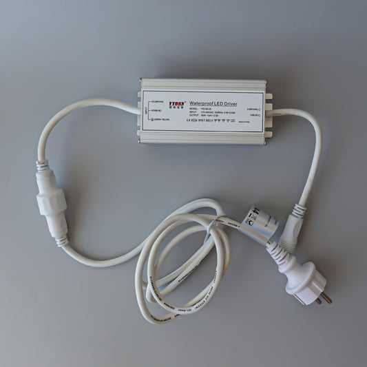 cavo di alimentazione 24v con alimentatore alluminio 2,5A ip67 per stringhe 12m