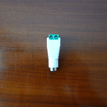 Connettori DC femmina 5,5x2cm bianco per alimentatori e strisce LED 10pz