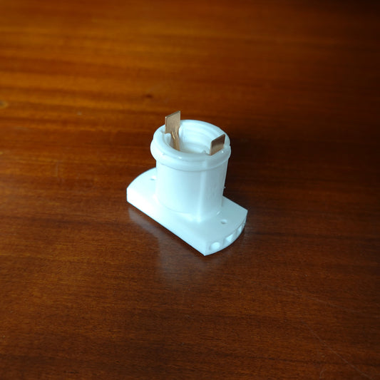 Portalampada E14 tipo B in plastica bianca con lamelle (conf. 2000 pz)