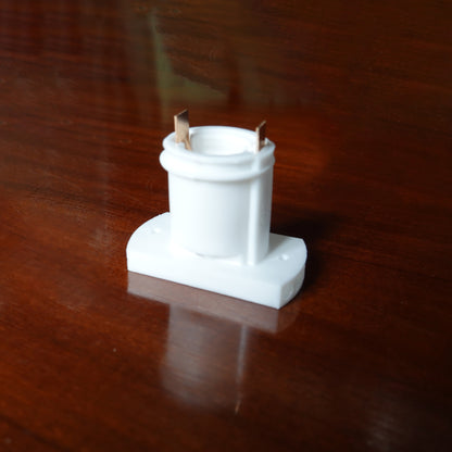 Portalampada E14 tipo B in plastica bianca con lamelle (conf. 2000 pz)