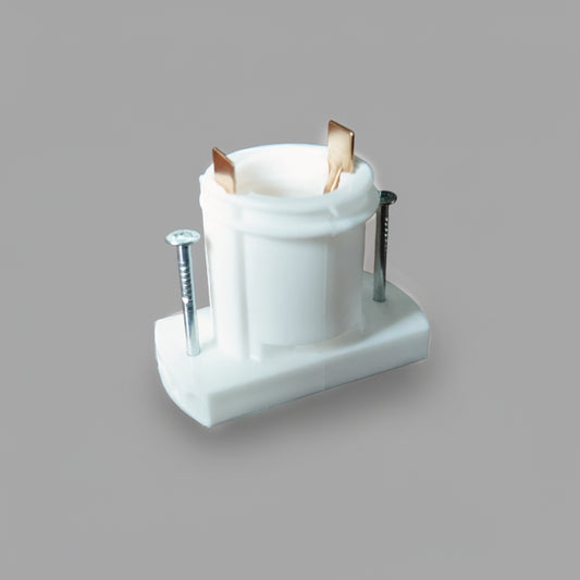 Portalampada E14 Tipo B con chiodi plastica bianca per luminarie