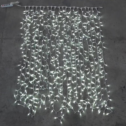 Rideau lumineux extérieur 230 V 2 x 3 m 740 LED à flash automatique 