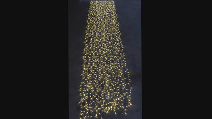 Leuchtvorhang 230 V, 2 x 9, 1800 LEDs, AutoFlash, weißes Kabel