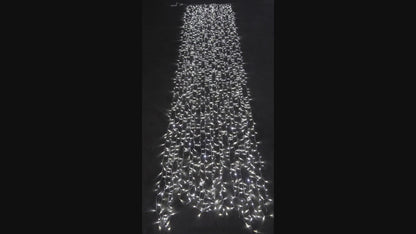 Leuchtvorhang 230 V, 2 x 9, 1800 LEDs, AutoFlash, weißes Kabel