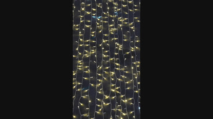 Leuchtvorhang 230 V, 2 x 9, 1800 LEDs, AutoFlash, weißes Kabel