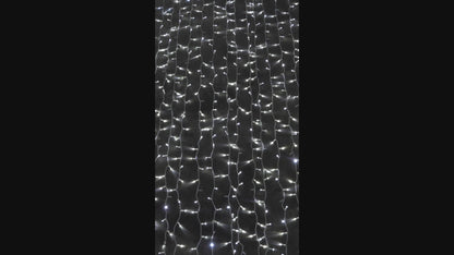 Leuchtvorhang 230 V, 2 x 9, 1800 LEDs, AutoFlash, weißes Kabel